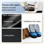 Gel Memory Foam Seat Cushion – Cooling Seat Cushion for Office & Car, Hemorrhoid Relief, Mesh/Fabric Options
